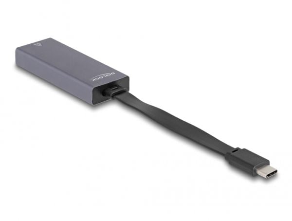 DeLOCK 66248, RJ-45, USB C, 0,09 m, Harmaa