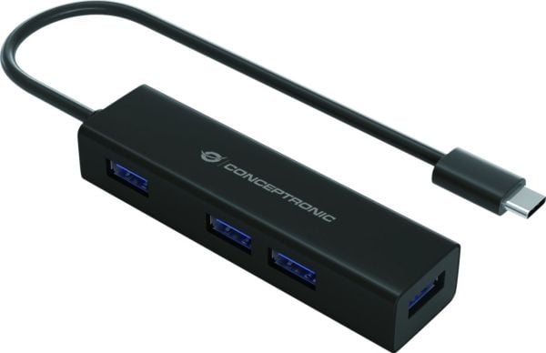 Conceptronic HUBBIES07B - Hub - 4 x SuperSpeed USB 3.0 - stasjonær
