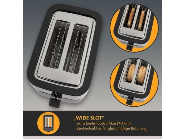 ProfiCook PC-TA 1244 - Brødrister - 2 skive - 2 Spor - svart