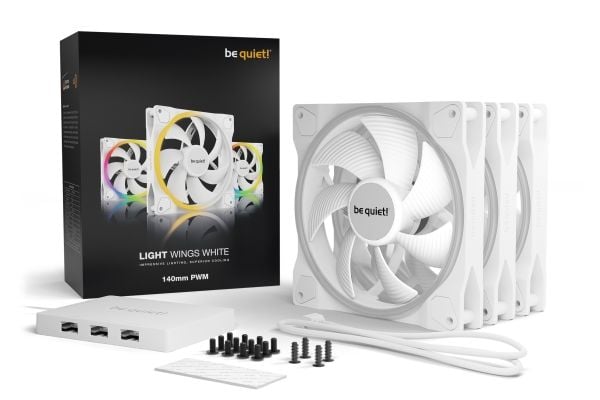 be quiet! Light Wings - Kabinettvifte - PWM - 140 mm - hvit (en pakke 3)