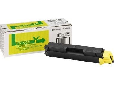Kyocera TK 590Y - Gul - original - tonersats - för Kyocera FS-C2026, FS-C2126; ECOSYS M6023, M6026, M6526, P6026; FS-C5250