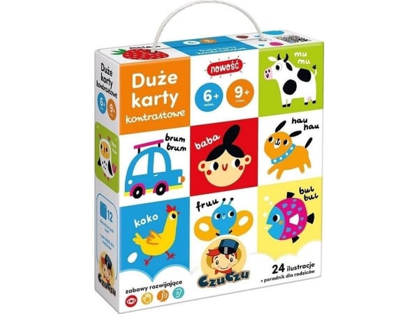Puzzle Czuczu Suuret kontrastikortit lapsille 6 ja 9 kuukautta +