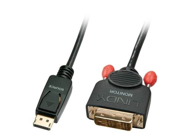 Lindy 41489, 0,5 m, DisplayPort, DVI-D, Hankjønn, Hankjønn, 1920 x 1200 piksler