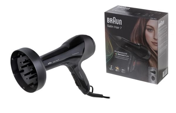 Braun HD785 hårføner 2000 W Satin Hair 7 SensoDryer med diffuser, svart