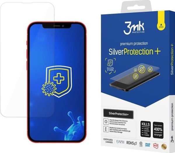 3mk Silver Protection+ iPhone 13 antibakteerinen näytön kalvo pelaajille