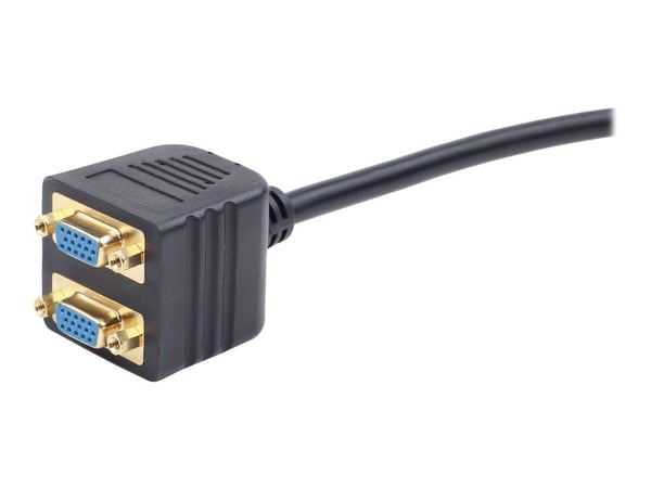 Cablexpert - VGA-splitter - HD-15 (VGA) (hunn) til HD-15 (VGA) (hann) - 20 cm - tommelskruer - svart