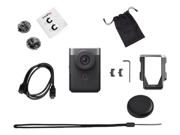 Canon PowerShot V10 - Advanced Vlogging Kit - digitalkamera - kompakt - 20.9 MP - 4K / 29.87 fps - Wi-Fi, Bluetooth - sølv