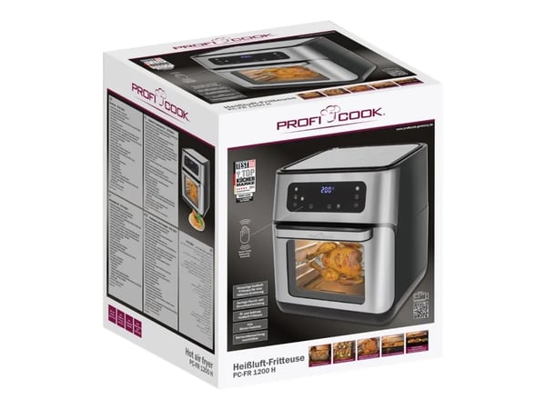 ProfiCook PC-FR 1200 H - Varmluftsfritös - 11 liter - 1500 W - rostfritt stål/svart