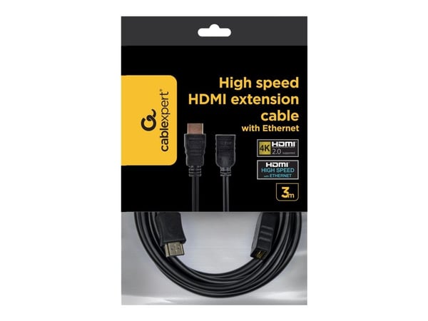 Gembird Cablexpert - HDMI-jatkokaapeli Ethernetillä - HDMI naaras HDMI uros - 3 m - 4K-tuki (CC-HDMI4X-10)