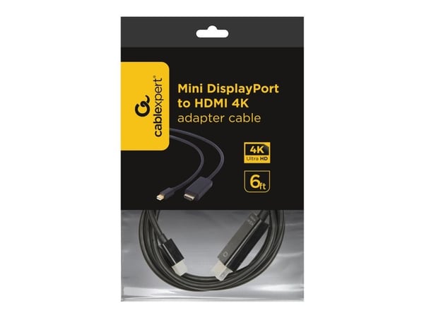 Cablexpert CC-mDP-HDMI-6 - Adapterkabel - Mini DisplayPort hann til HDMI hann - 1.8 m - 4K-støtte