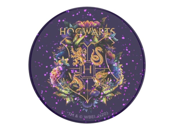 PopSockets PopGrip - Fingergrip/støtteben for mobiltelefon - utskiftelig - Glitter Hogwarts Floral