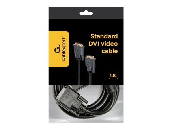 Cablexpert - DVI-kabel - enkeltlenke - DVI-D (hann) til DVI-D (hann) - 1.8 m - formstøpt, tommelskruer - svart