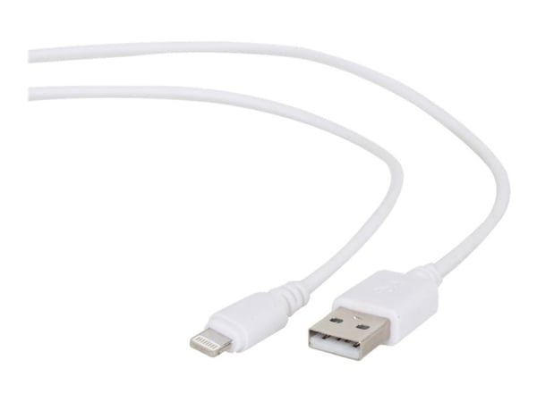 Gembird CC-USB2-AMLM-2M-W, 2 m, Lightning, USB A, Uros, Uros, Valkoinen