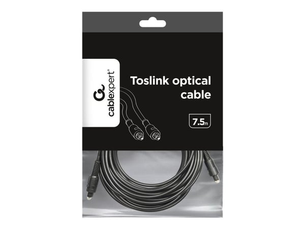 Gembird - Digital audiokabel (optisk) - TOSLINK hann til TOSLINK hann - 7.5 m - fiberoptisk - svart