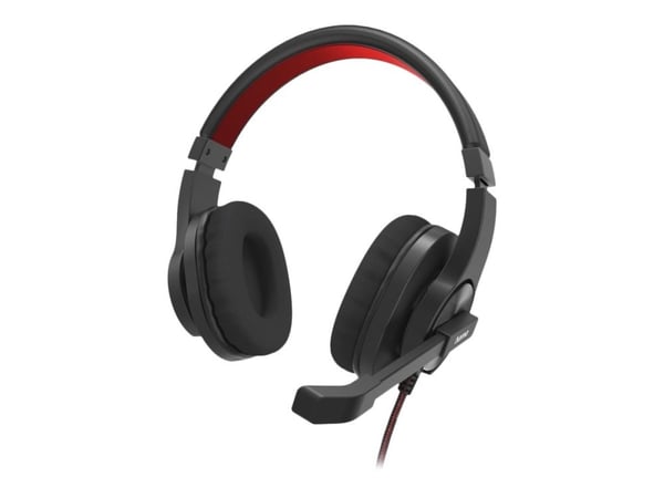 Hama "HS-USB400 V2" - Headset - fullstorlek - kabelansluten - USB-A - svart, röd