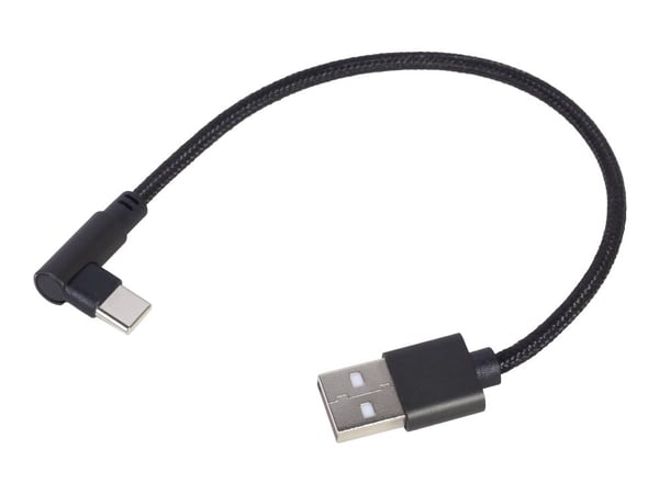 Cablexpert - USB-kabel - USB-C (hann) vinklet til USB (hann) - USB 2.0 - 2.1 A - 20 cm - svart
