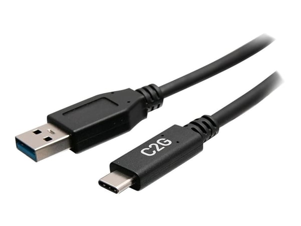 C2G 6in USB-C to USB-A SuperSpeed USB 5Gbps Cable M/M - USB-kabel - USB typ A (hane) till USB-C (hane) - USB 3.2 Gen 1 - 30 V - 3 A - 15 cm - formp...