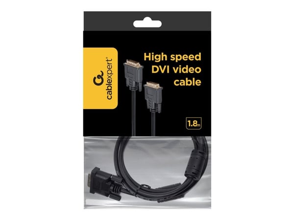 Cablexpert CC-DVI2-6 - DVI-kabel - dobbeltlenke - DVI-D (hann) til DVI-D (hann) - 1.8 m - formstøpt, tommelskruer - svart