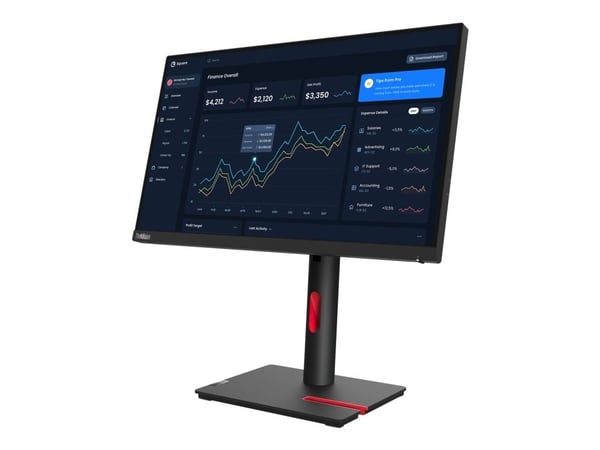 Lenovo ThinkVision T22i-30 - LED-skjerm - 21.5" (22" synlig) - 1920 x 1080 Full HD (1080p) @ 60 Hz - IPS - 250 cd/m² - 1000:1 - 4 ms - HDMI, VGA, D...