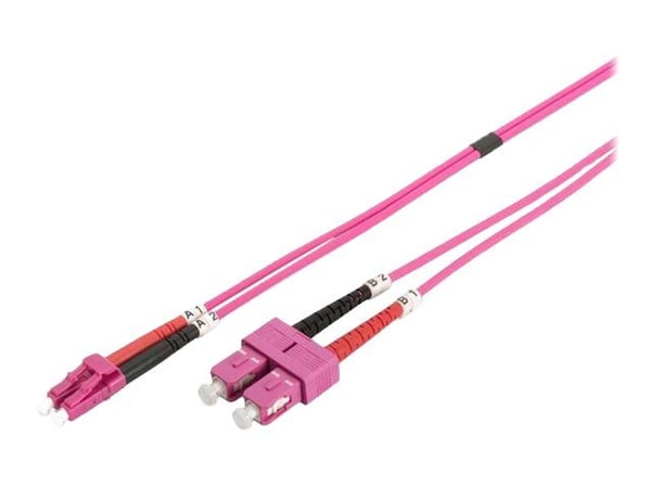 Lanview - Koblingskabel - SC/UPC-multimodus (hann) til LC/UPC-multimodus (hann) - 2 m - 2 mm - fiberoptisk - dupleks - 50 / 125 mikroner - OM4 - ha...