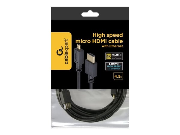 Gembird - HDMI-kaapeli - micro HDMI uros HDMI uros - 4,5 m - musta