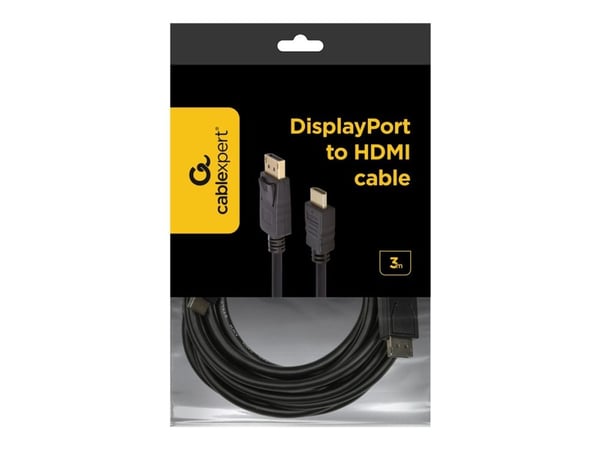 Cablexpert CC-DP-HDMI-3M - Adapterkabel - DisplayPort hann til HDMI hann - 3 m - skjermet