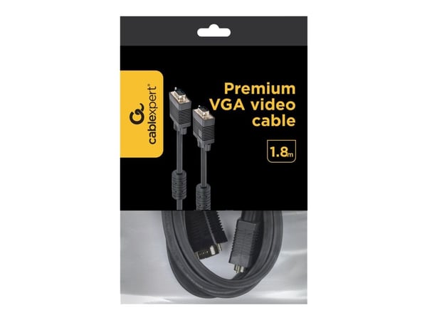 Cablexpert Premium CC-PPVGA-6B - VGA-kabel - HD-15 (VGA) (hann) til HD-15 (VGA) (hann) - 1.83 m - formstøpt, tommelskruer - svart