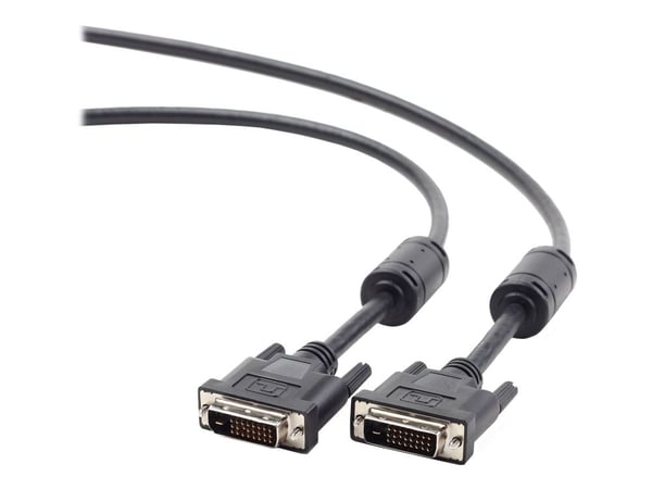 Cablexpert CC-DVI2-6 - DVI-kabel - dobbeltlenke - DVI-D (hann) til DVI-D (hann) - 1.8 m - formstøpt, tommelskruer - svart