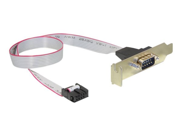Gembird CC-DB9ML-01 - Serielt panel - DB-9 (hunn) til 10 pin IDC - 40 cm - tommelskruer, flat
