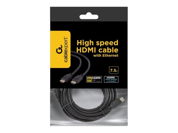 Gembird - HDMI-kabel med Ethernet - HDMI hann til HDMI hann - 7.5 m