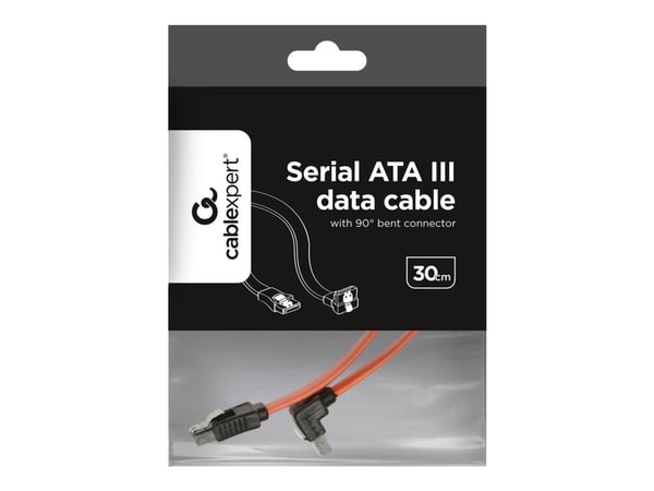 Cablexpert - SATA-kabel - Serial ATA 150/300/600 - SATA vinklet til SATA låst - 30 cm - flat