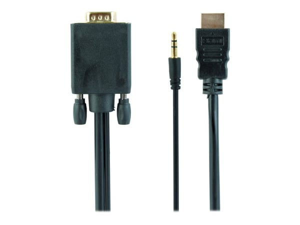 Cablexpert A-HDMI-VGA-03-10 - Adapterkabel - HDMI hann til HD-15 (VGA), mini-phone stereo 3.5 mm hann - 3 m - svart - 1080p-støtte