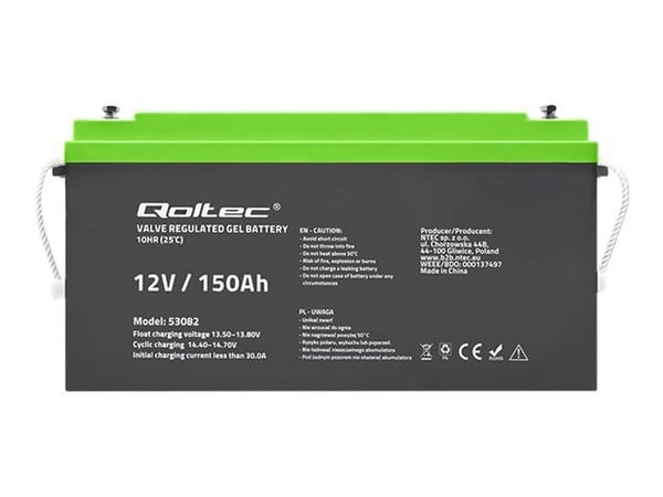 Qoltec geeliakku | 12V | 150Ah | GEL