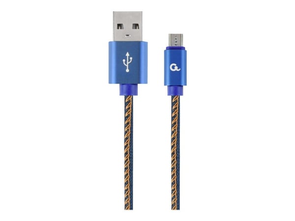 Cablexpert Premium - USB-kaapeli - USB (han) til Micro-USB Type B (han) - USB 2.0 - 2.1 A - 1 m - sininen, Premium denim