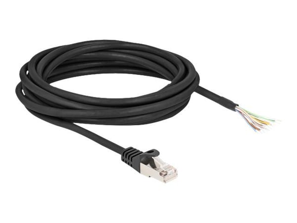 Delock kabel RJ50 plugg for å åpne kabelender S/FTP 5 m sort