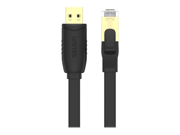 Unitek - USB / seriell-kabel - USB (hann) til RJ-45 (hann) shielded - 1.8 m - flat, rollover cable - svart