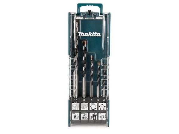Makita E-14255 Carbide Multibor-sarja 5 osaa 4 mm, 5 mm, 6 mm, 8 mm, 10 mm Pikaporapatruuna 1 setti 1 setti