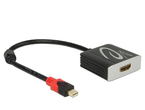 Delock Adapter mini Displayport 1.2 male > HDMI female 4K Active - Videokonverter - Parade PS176 - DisplayPort - HDMI - svart