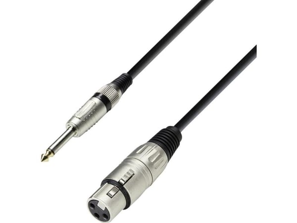 adam hall K3MFP0300, XLR, Hunkjønn, 6.35mm, Hankjønn, 3 m, Sort