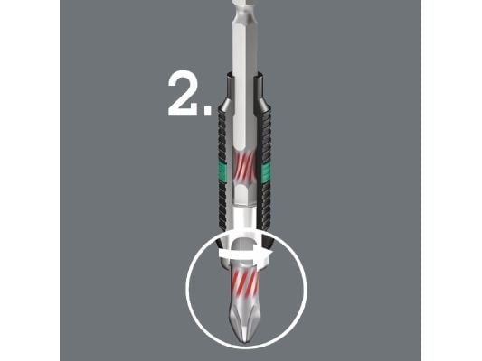 Wera 05347153001, 10 stykker, Pozidriv, 1 x 1/4"x75 1 x PZ 1x25 7 x PZ 2x25 1 x PZ 3x25, 25,4 / 4 mm (1 / 4"), Sekskantet