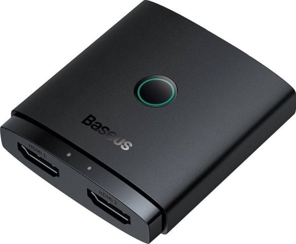 AV-sovitin Baseus HDMI-sovitin 2in1 1m kaapelilla (musta)
