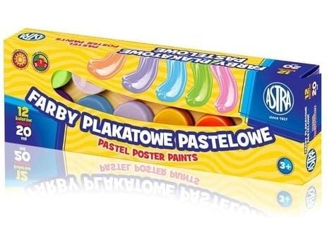 Astra pastell plakatfarger 12 farger 20 ml (301118001)