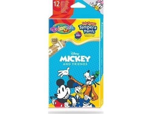 Tempera maling i tuber med 12 farger 12ml Colorino Kids Mikke Mikke Mus