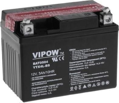 Vipow motorcykelbatteri Vipow typ MC 12 V 3 Ah Vipow motorcykelbatteri Vipow typ MC 12 V 3 Ah