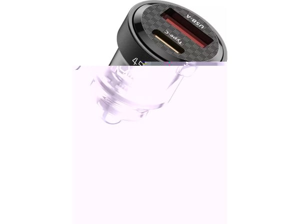 4kom.pl lader CC45W USB billader USB-C Type C 2-ports billader PowerDelivery PD 45W QuickCharge QC 3.0 Svart
