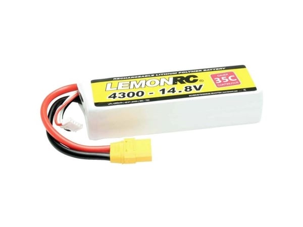 LemonRC batteripakke for modellbygging (LiPo) 14,8 V 4300 mAh, celler: 4S, 35 C, softcase, XT90