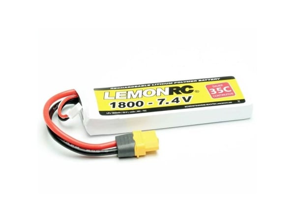 LemonRC modellbygg batteripakke (LiPo) 7,4 V 1800 mAh, celler: 2, 35 C, softcase, XT60