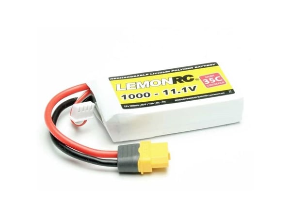 LemonRC modellbygg-batteripakke (LiPo) 11,1 V 1000 mAh 3S 35C Softcase XT60