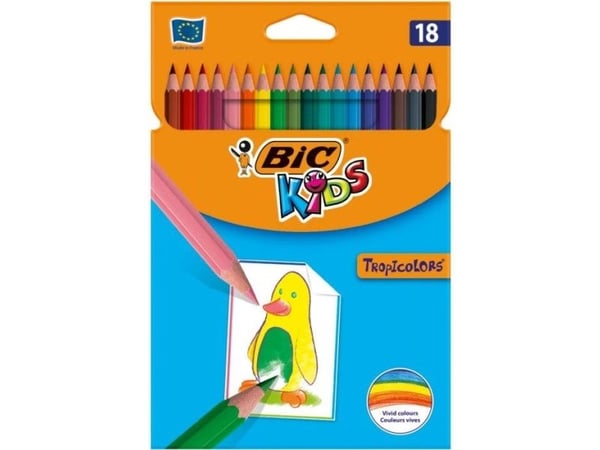 BIC Tropicolors, Flerfarget, 18 stykker