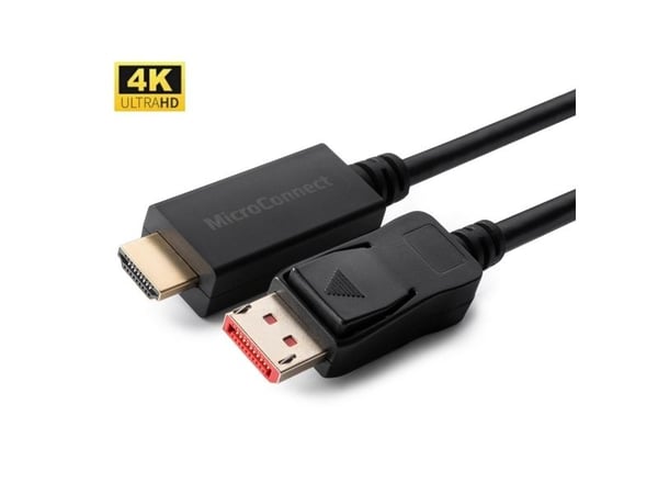 MicroConnect - Adapterkabel - DisplayPort hann låst til HDMI hann - 10 m - trippel beskyttelse - svart - 4 K 60 Hz (4096 x 2160) støtte